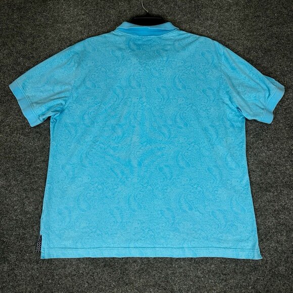Robert Graham Polo Shirt‎ Mens Large Blue Paisley Short Sleeve Casual Western - Picture 6 of 8